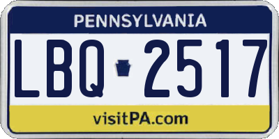 PA license plate LBQ2517