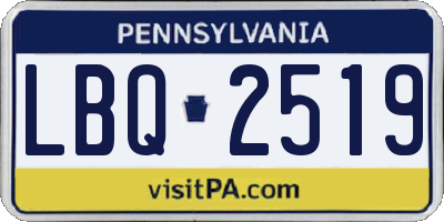 PA license plate LBQ2519