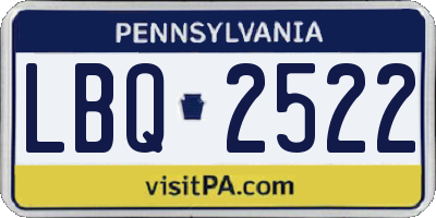 PA license plate LBQ2522