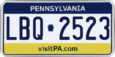 PA license plate LBQ2523