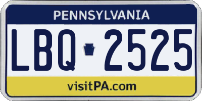 PA license plate LBQ2525