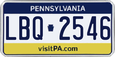 PA license plate LBQ2546