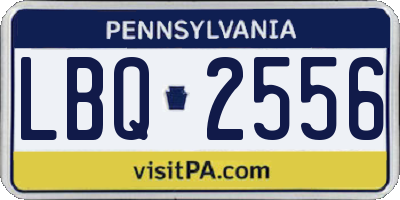 PA license plate LBQ2556
