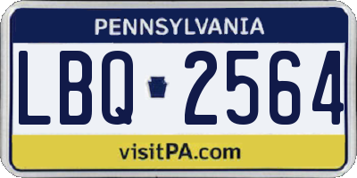 PA license plate LBQ2564