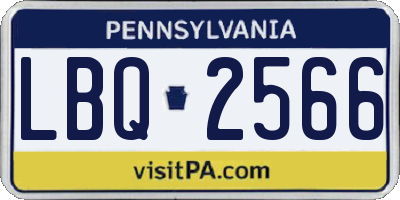 PA license plate LBQ2566