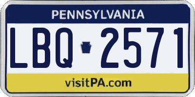 PA license plate LBQ2571