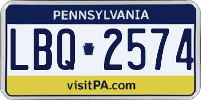 PA license plate LBQ2574