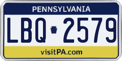 PA license plate LBQ2579