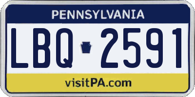 PA license plate LBQ2591