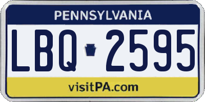 PA license plate LBQ2595