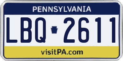 PA license plate LBQ2611