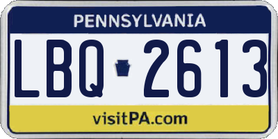 PA license plate LBQ2613