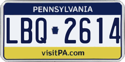 PA license plate LBQ2614