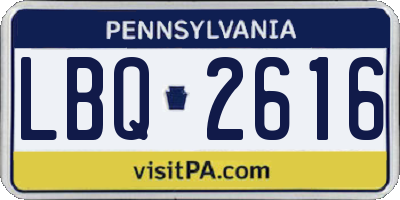 PA license plate LBQ2616