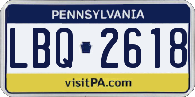 PA license plate LBQ2618