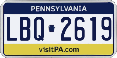 PA license plate LBQ2619
