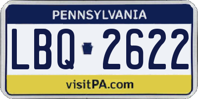 PA license plate LBQ2622