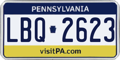 PA license plate LBQ2623