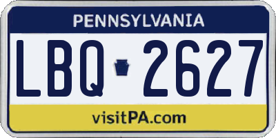 PA license plate LBQ2627