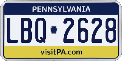 PA license plate LBQ2628