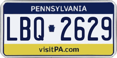 PA license plate LBQ2629