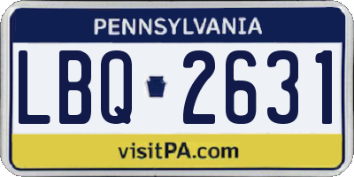 PA license plate LBQ2631