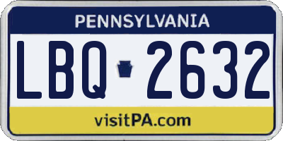 PA license plate LBQ2632