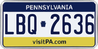 PA license plate LBQ2636