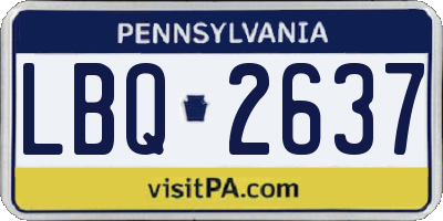 PA license plate LBQ2637