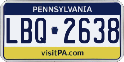 PA license plate LBQ2638