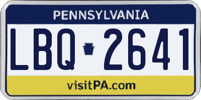PA license plate LBQ2641