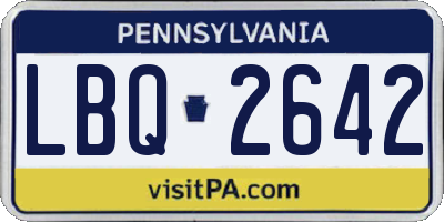 PA license plate LBQ2642
