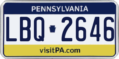 PA license plate LBQ2646