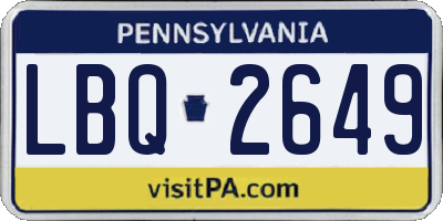 PA license plate LBQ2649