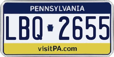 PA license plate LBQ2655