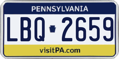 PA license plate LBQ2659