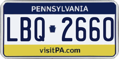 PA license plate LBQ2660