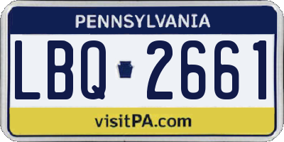 PA license plate LBQ2661