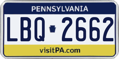 PA license plate LBQ2662