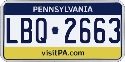 PA license plate LBQ2663