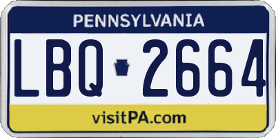 PA license plate LBQ2664