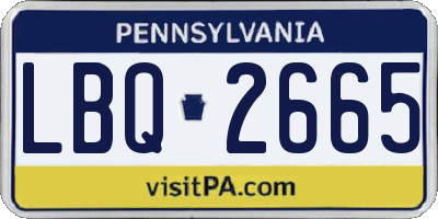 PA license plate LBQ2665