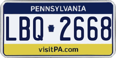 PA license plate LBQ2668