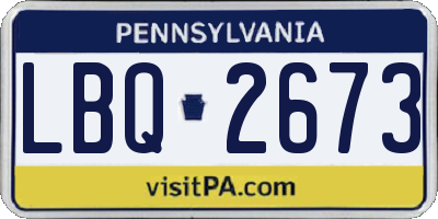 PA license plate LBQ2673