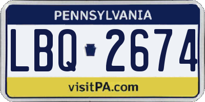 PA license plate LBQ2674