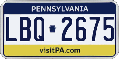 PA license plate LBQ2675
