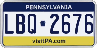 PA license plate LBQ2676
