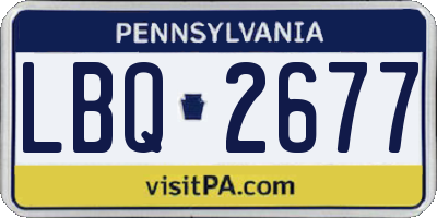 PA license plate LBQ2677