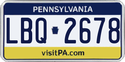 PA license plate LBQ2678