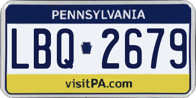 PA license plate LBQ2679
